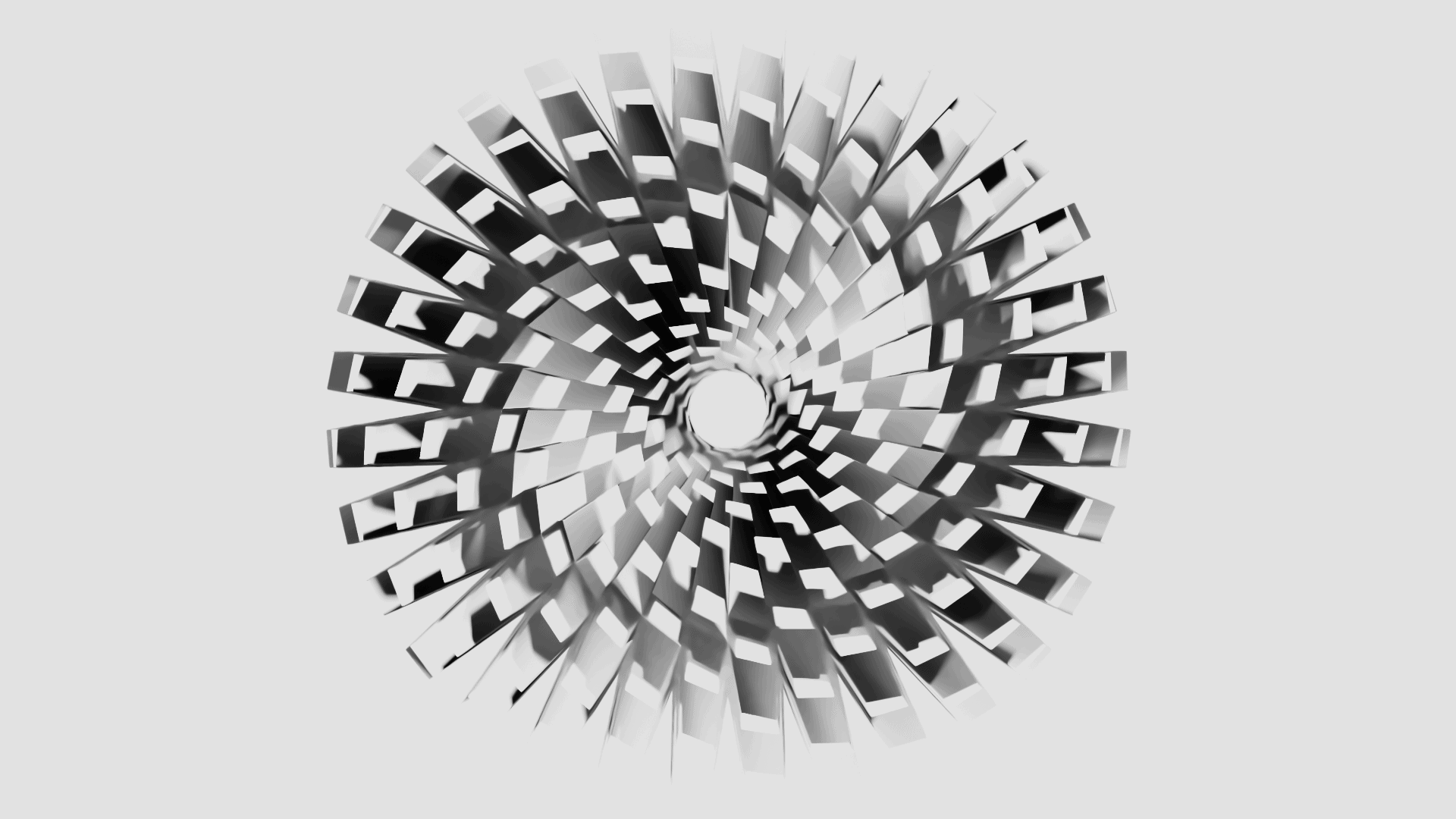 only the shadows of interrupted spirals within spirals with extrusions confusing them and multiplying them